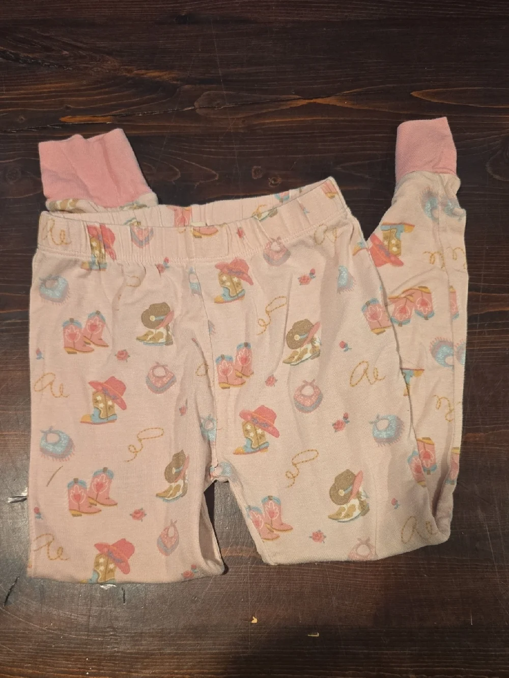 Tullabee by Angel Dear Western Cowboy Boots Bamboo Pajamas - 4T - Read
